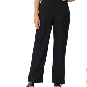 NWT Briggs Women's Linen Blend Pull-On Pant, Black